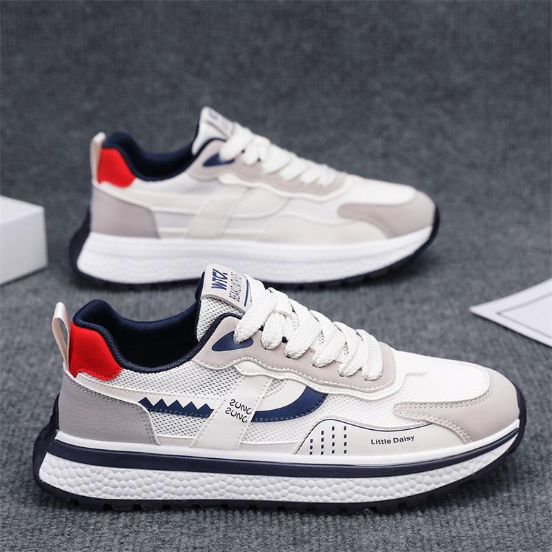 

Нова Мода Чоловічі Чотири Сезони Зручне Взуття на Товстій Підошві Студенти Хлопчики Трендові Кросівки для Бігу на М якій Підошві Дихаючі Повсякденні 39 білий/синій