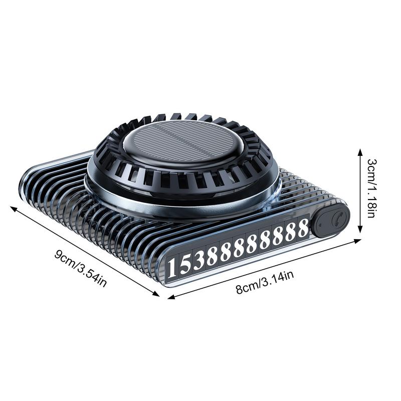 Solar Power Car Air Freshener Solar Rotating Aromatherapy With Temporary Parking Number Plate Odor Eliminator Dashboard