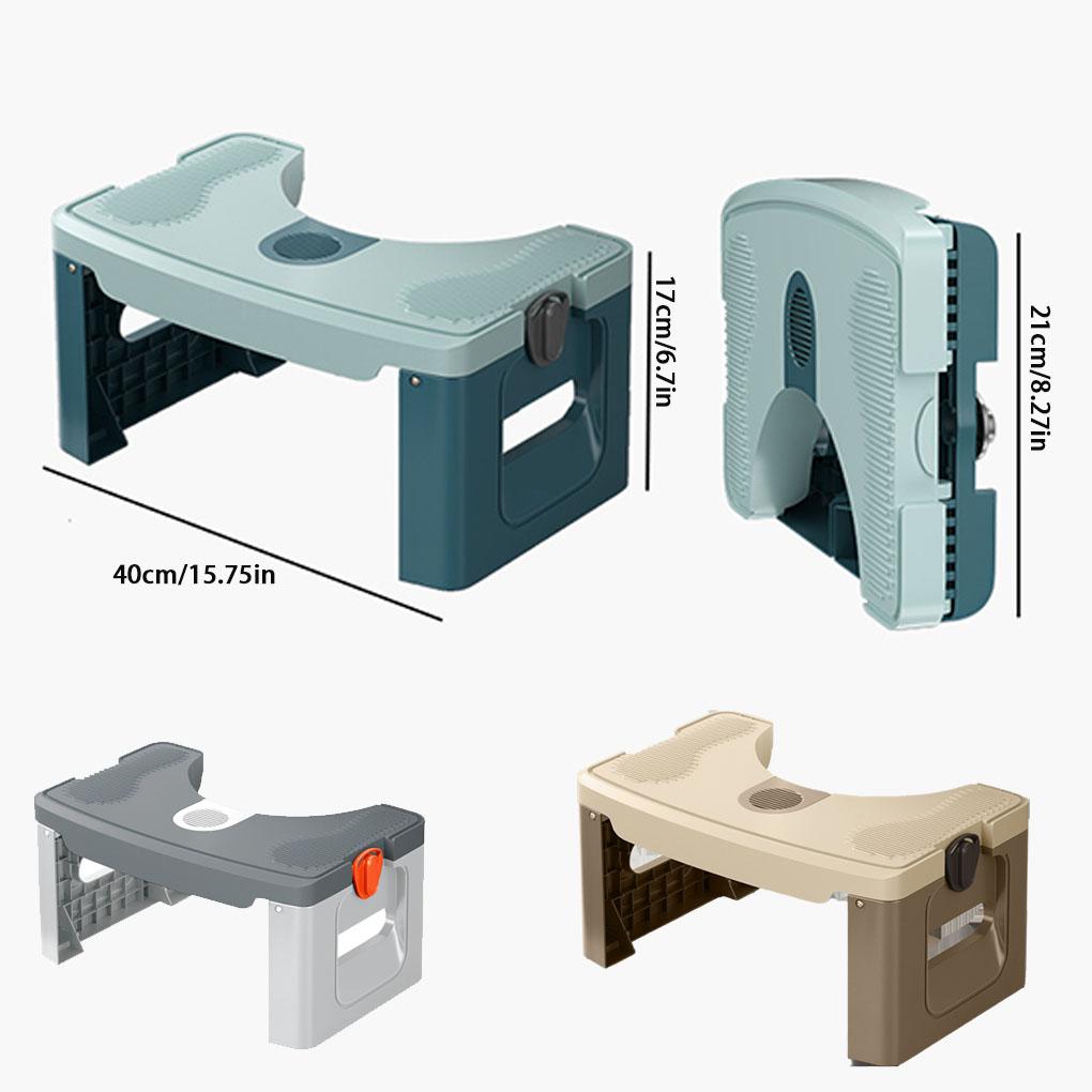 Foldable Toilet Stool With Circular Arc Easy To Store Fits Most Toilets Double Anti Slip Stability