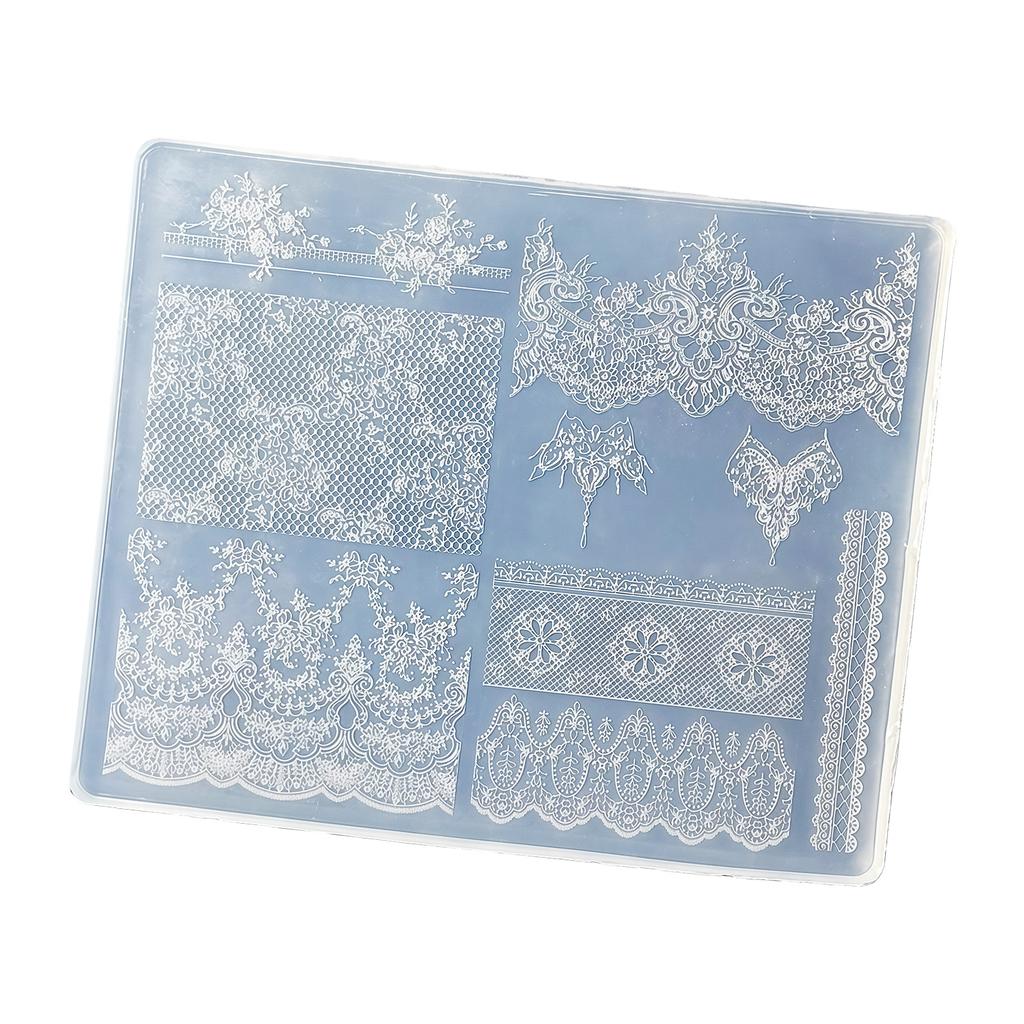 Professional Silicone Mold For Nail Art Featuring 3D Lace Texture That Promotes Effortless Removal And Long Lasting Reuse
