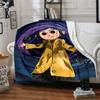 1pc Coraline (5) Blanket, Gift, for Men and Women, Soft Blanket, Good for Sofa Bed Couch Travel, Lightweight Flannel Blanket