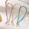 New Bohemian Style Colorful Turquoise Bead Necklace with Shell, Conch, and Starfish Pendants for Women
