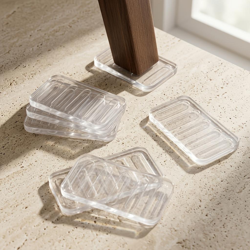 4/8Pcs Transparent Plastic Wedge Shims Cuttable Adjustable Furniture Levelers Hard Table Pads For Uneven Floor Door Surfaces