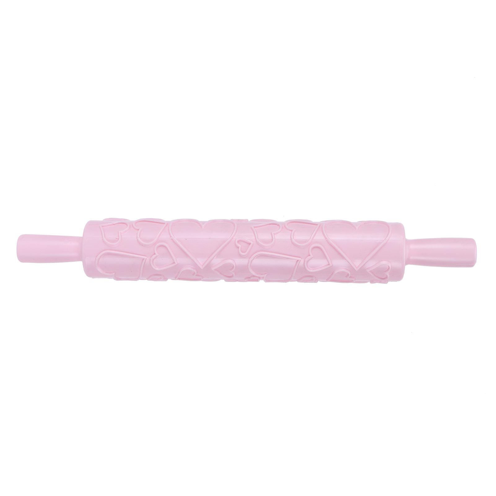Fondant Nyújtófa Műanyag Dombornyomott Roller Sütikhez Kekszekhez Tésztához Torta DíszítéshezRózsa white
