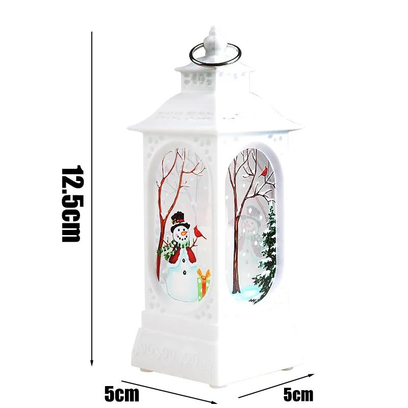 Christmas Snowman Santa Reindeer LED Lantern Night Light for Desktop Decor Holiday Gift Idea Festive Glowing Ornament