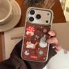 Glue Suitable for 17promax Retro Cartoon Snowman for Iphone16 for Apple 15 Mobile Phone Case Winter Brown 14 for Huawei