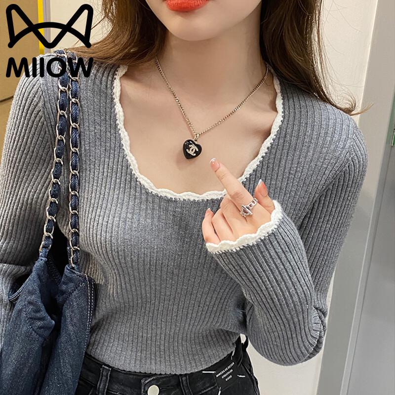 MiiOW Women's Crew Neck Knitted Base Layer