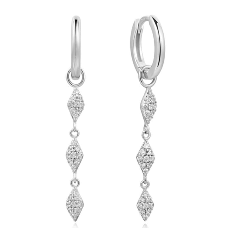 

ANIA HAIE Silver Pave Sparkle Drop 925 Silver Ring Earrings E061-15H single type