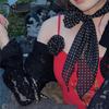 Y2K Black Polka Dot Rose Irregular Long Scarf - Sexy, Versatile Millennial Style for Bloggers