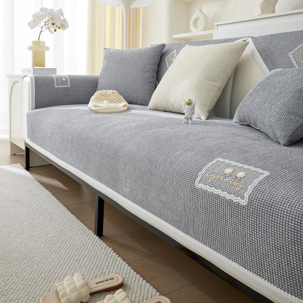 Chenille Sofa Cushion Four Seasons Universal Non-Slip Waffle Sofa Seat Cushions Simple Cloth Modern Sofa Cover