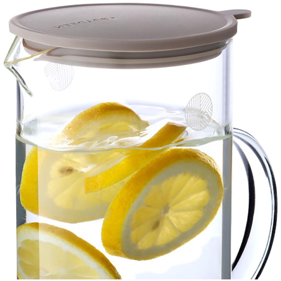 BUYDEEM Glaskrug mit Silikondeckel 1200ml, Modell CD2003