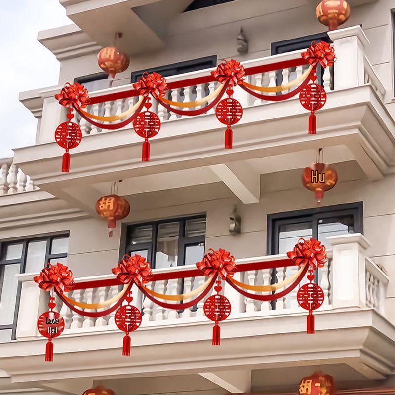 Outdoor Balcony Wedding Flower Decoration for Railings