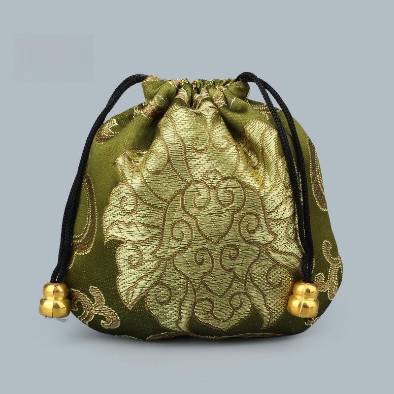 18 Brocade-Style Drawstring Bags for Buddhist Beads Bracelets & Cultural Play