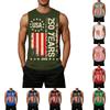 Men's Loose Fit Sleeveless Casual Top Flag Print Semi-Quincentennial USA 250 Years Graphic Tank Shirt Summer Wear