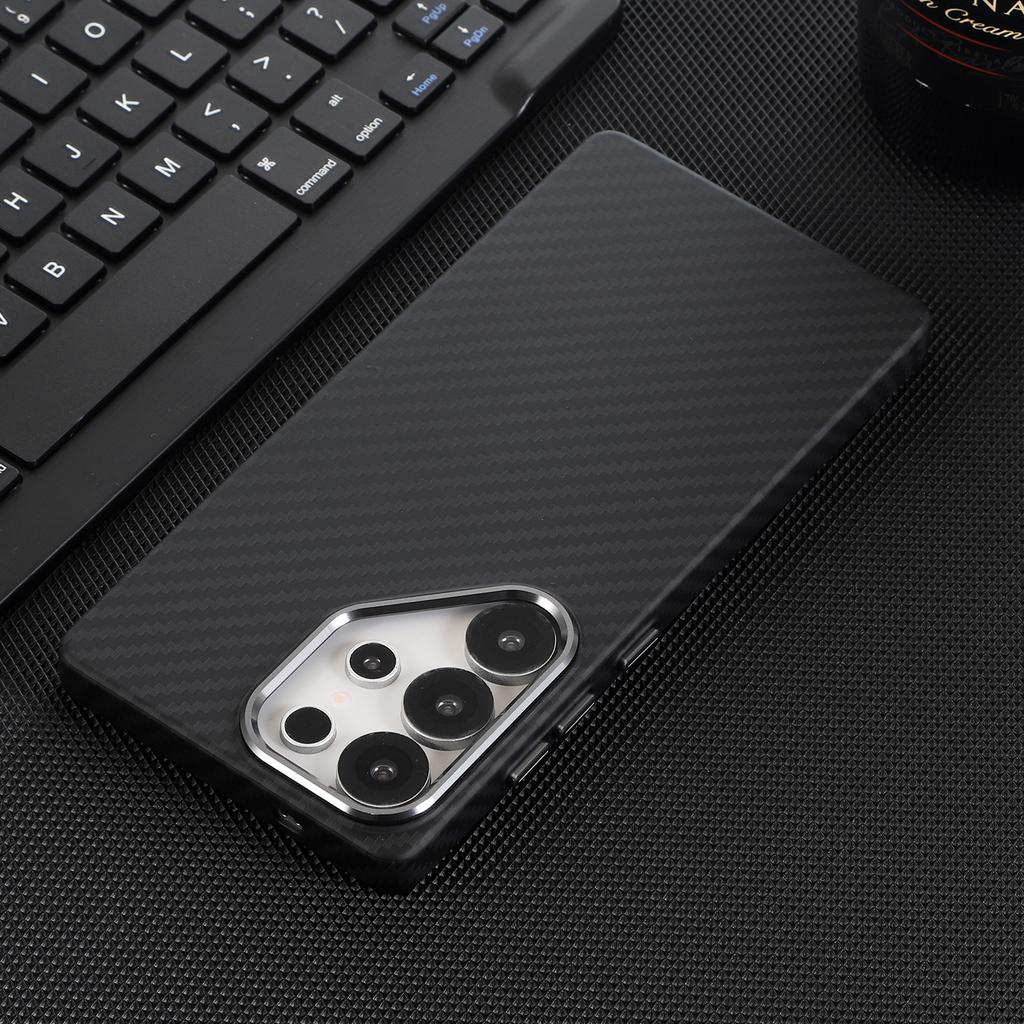 Business Slim Kevlar Carbon Fiber Pattern Case For Samsung Galaxy S26 Ultra S25 S24 S23 S22 Plus For Magsafe Skin-friendly Cover
