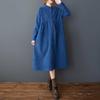 Women's Loose Brushed Comfortable Slimming Mid Length Long Sleeved Dress
