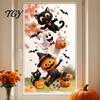 Flexible PVC Window Coverings Halloween Clings, Waterproof Static Decals,Removable Festive Wall Stickers, Creative Holiday Gift Stickers Animals/Ghost