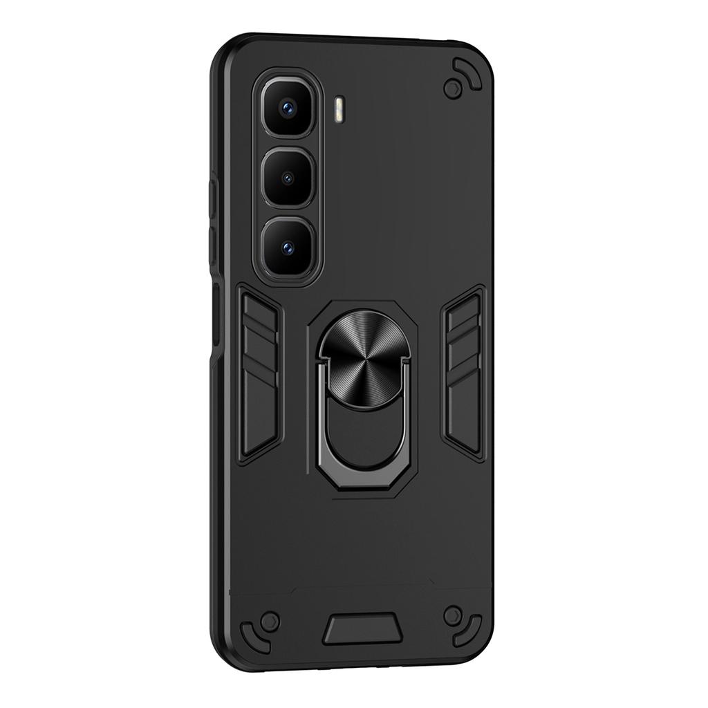 For Infinix Hot 60 Pro+ 4G Case PC+TPU Drop Defend Phone Cover with Ring Kickstand