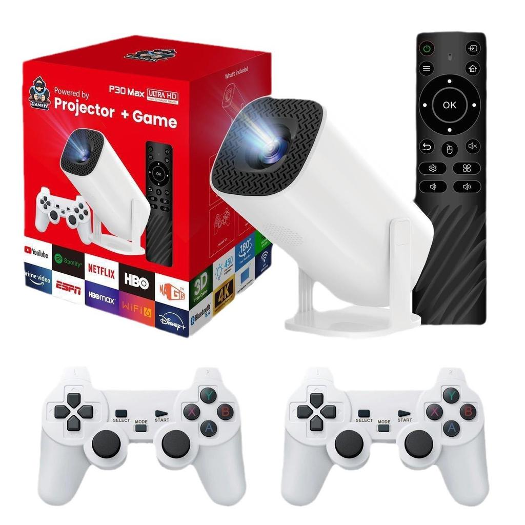 P30MAX 4K Android Game Console Projector with Allwinner H713 Chip