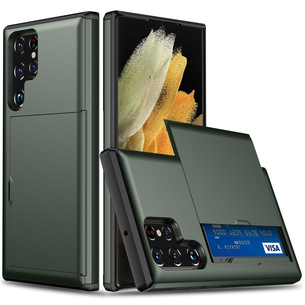 For Samsung Galaxy S25 Ultra Case with Card Holder TPU+PC Phone Back Cover