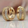 A Set of Stylish Earrings for Ladies Featuring an Endless Circular Design, Made with Synthetic Zirconia