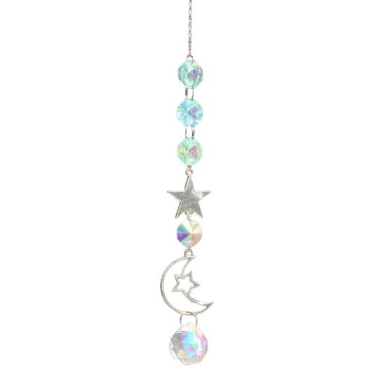 Star Sun Catcher Faux Crystal Prism Rainbow Maker Stars And Moon Colorful Hanging Suncatcher for Window Home Garden Decoration