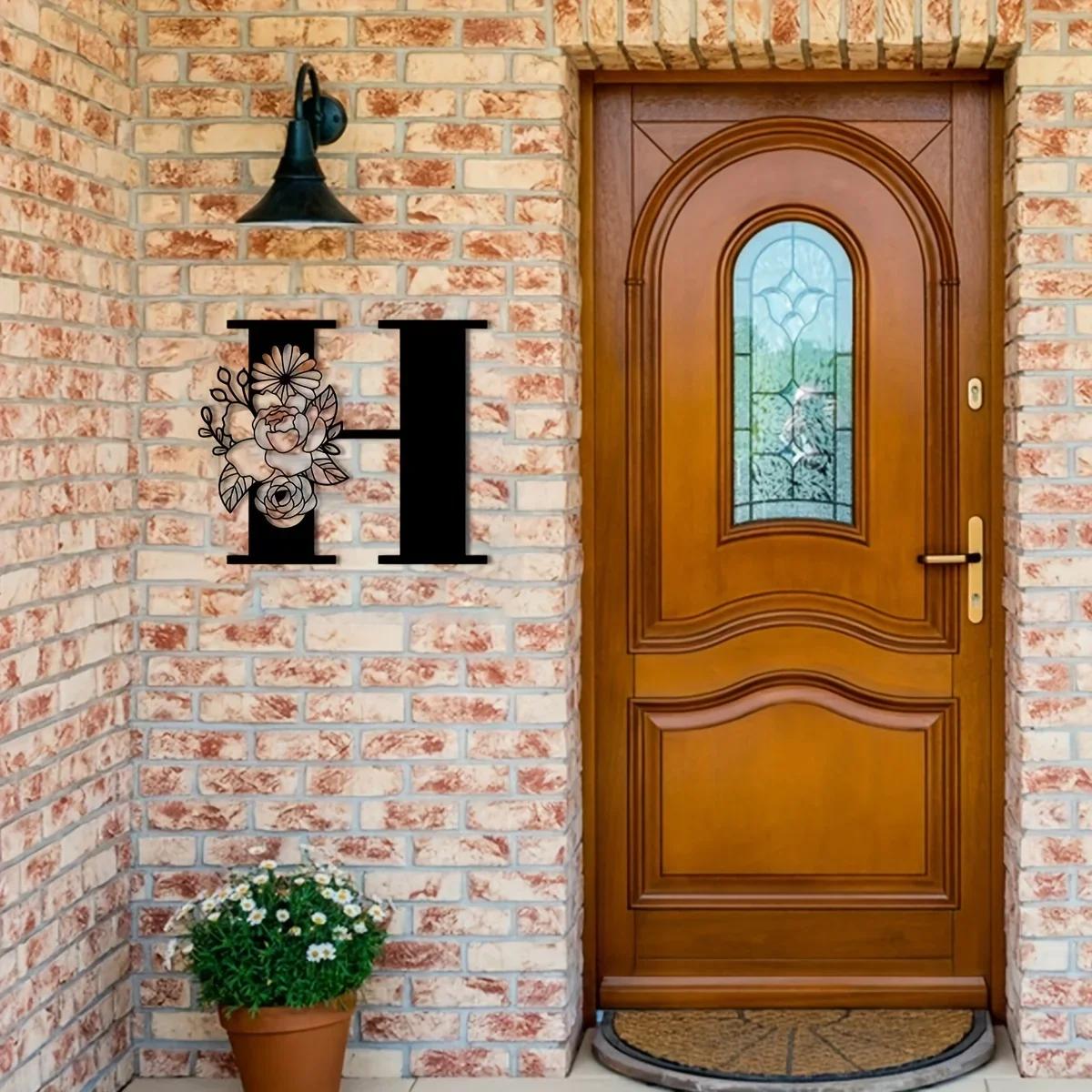 Потрясающая металлическая табличка с цветочными буквами-монограммами! Металлическое — фото 20