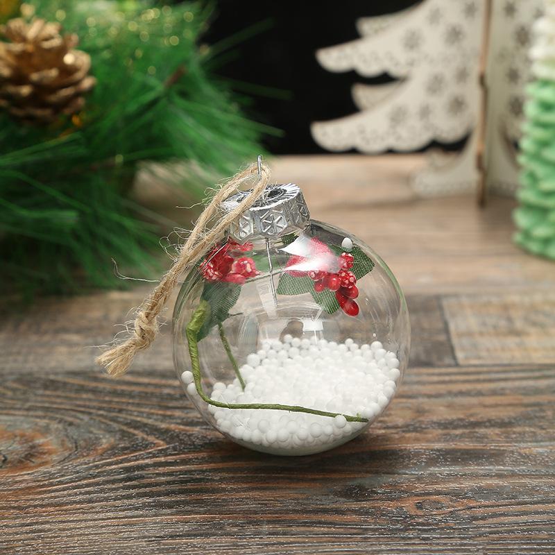 10 Pieces Of 2025 Creative New PET Transparent Snow Ball 6cm Christmas Tree Pendant Christmas Decoration Gift Christmas Ball