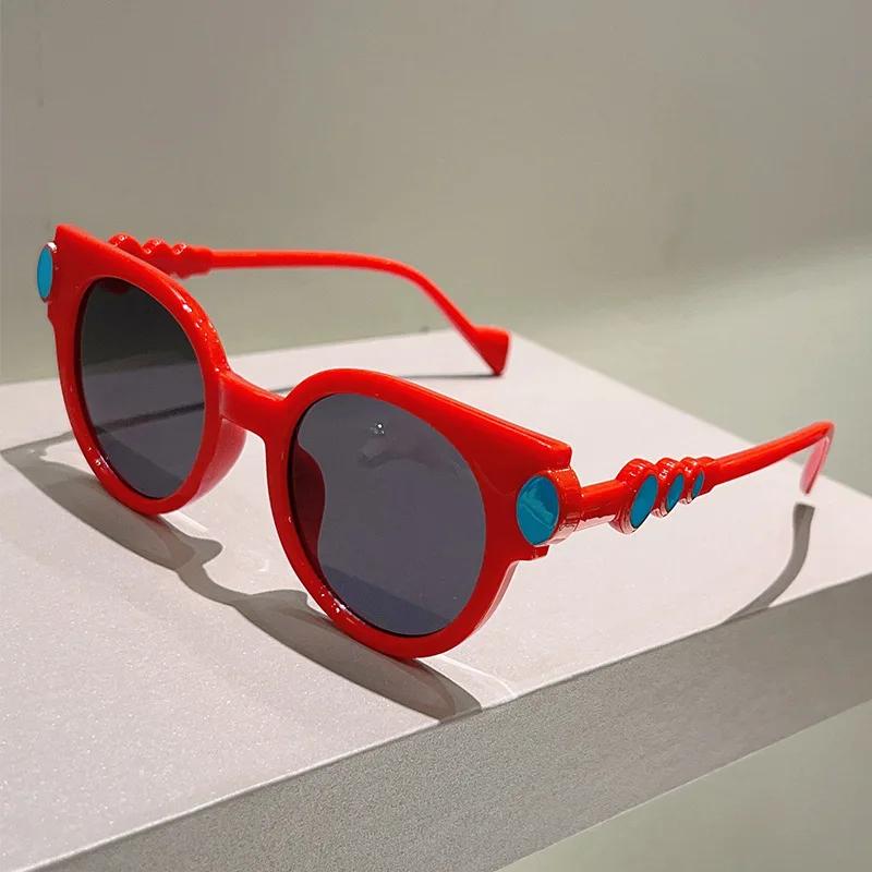 

New Fashion Cat Eye Sunglasses Women Men Vintage Punk Luxury Designer Round Lens UV400 Sun Glasses As the photo