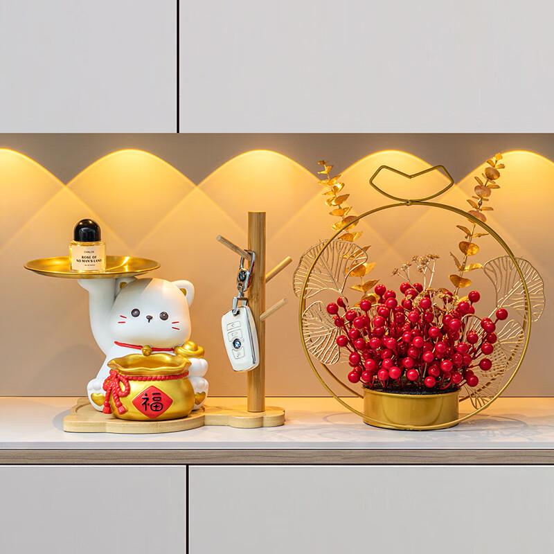 Lucky Cat Storage Ornament with Photo Frame