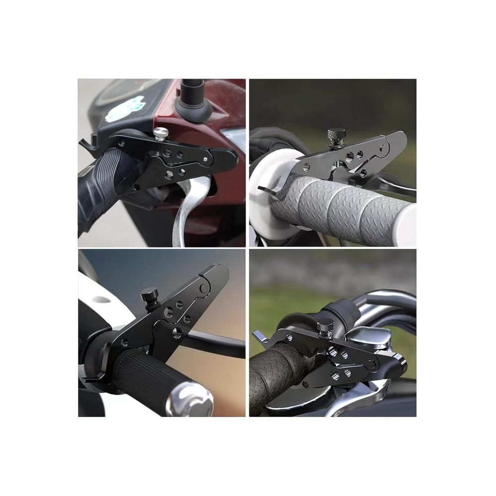 Motorcycle Cruise Control Throttle Lock Assist Aluminum Wrist and Hand Grip Lock Clamp with Silicone Ring Protect Throttle Grip Throttle Control Syst