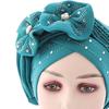 Shiny Lady African Headtie Skin-friendly Rhinestone Knot African Headwrap for Daily Life
