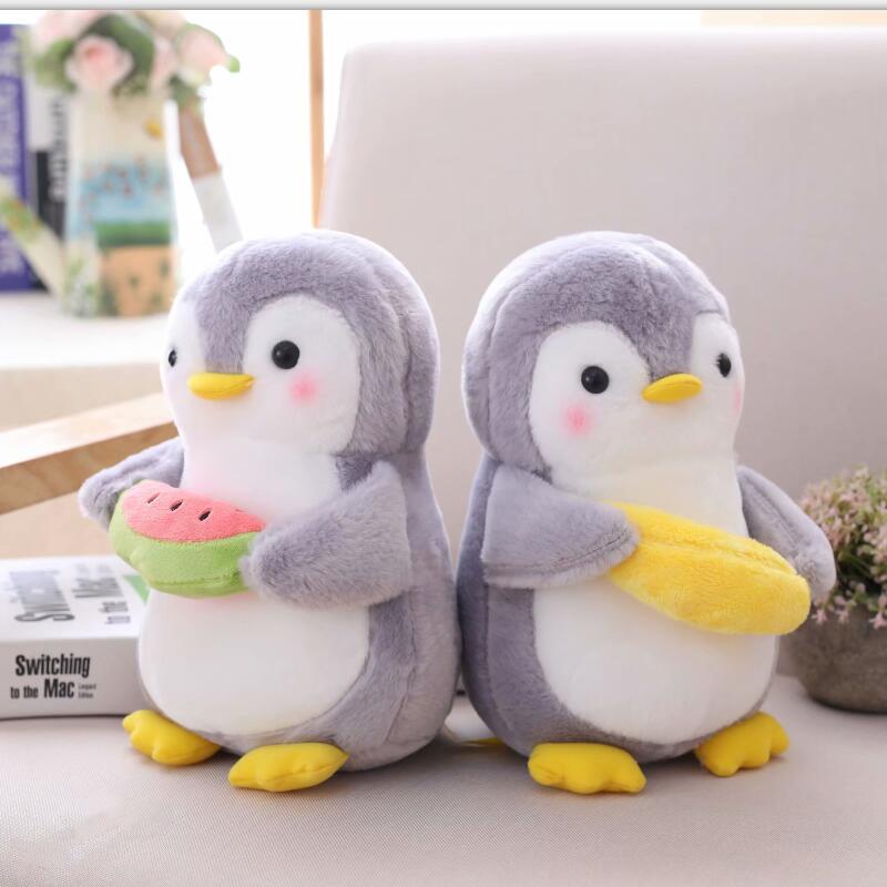 Juguetes de peluche creativos de pingüino de fruta para abrazar, lindos muñecos de peluche de pingüino de pareja, juguete para niños, decoración del hogar, juguetes para niños, cumpleaños