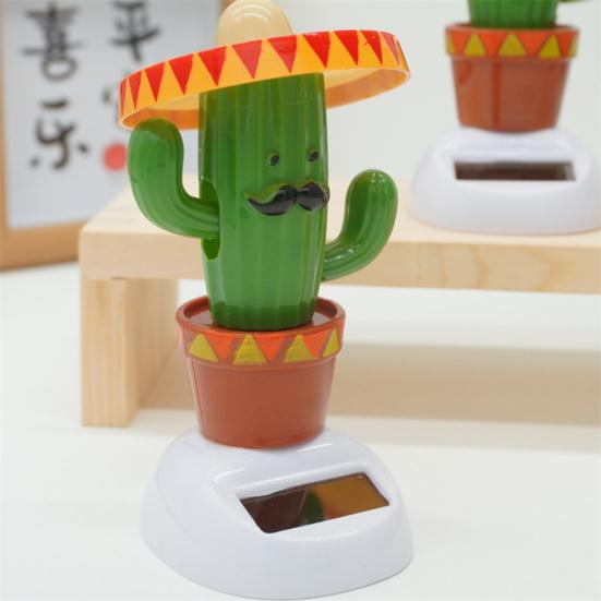 Op Zonne-energie Dansende Cactus Auto-ornament, Grappige Automobiele Interieurdecoratie, Zwaaiend Geanimeerd Cactusbeeldje voor Voertuigen, Woondecoratie