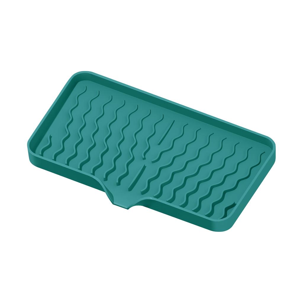 Large Silicone Soap Dish for Bathroom, Non- Draining Soap Holder with -Guided Design