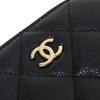 Excellent CHANEL Cosmetics Pouch COCO Mark Caviar Skin Matelasse Pouch Random Serial Black Used