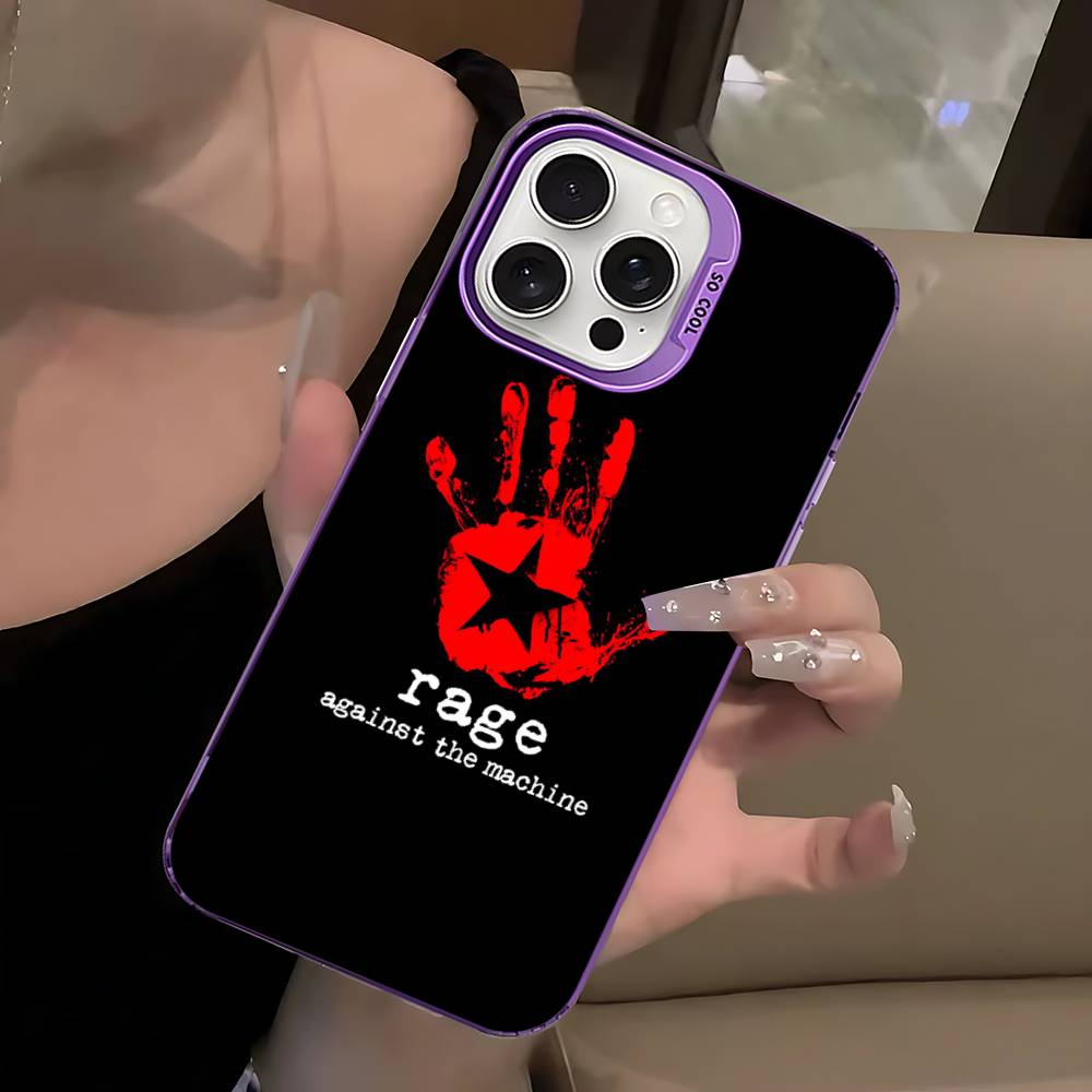 R-Rage A-Against T-The M-Machine Band Phone Cover For IPhone 16 15 14 13 12 11 17 Pro Max Plus Color Silver Shell