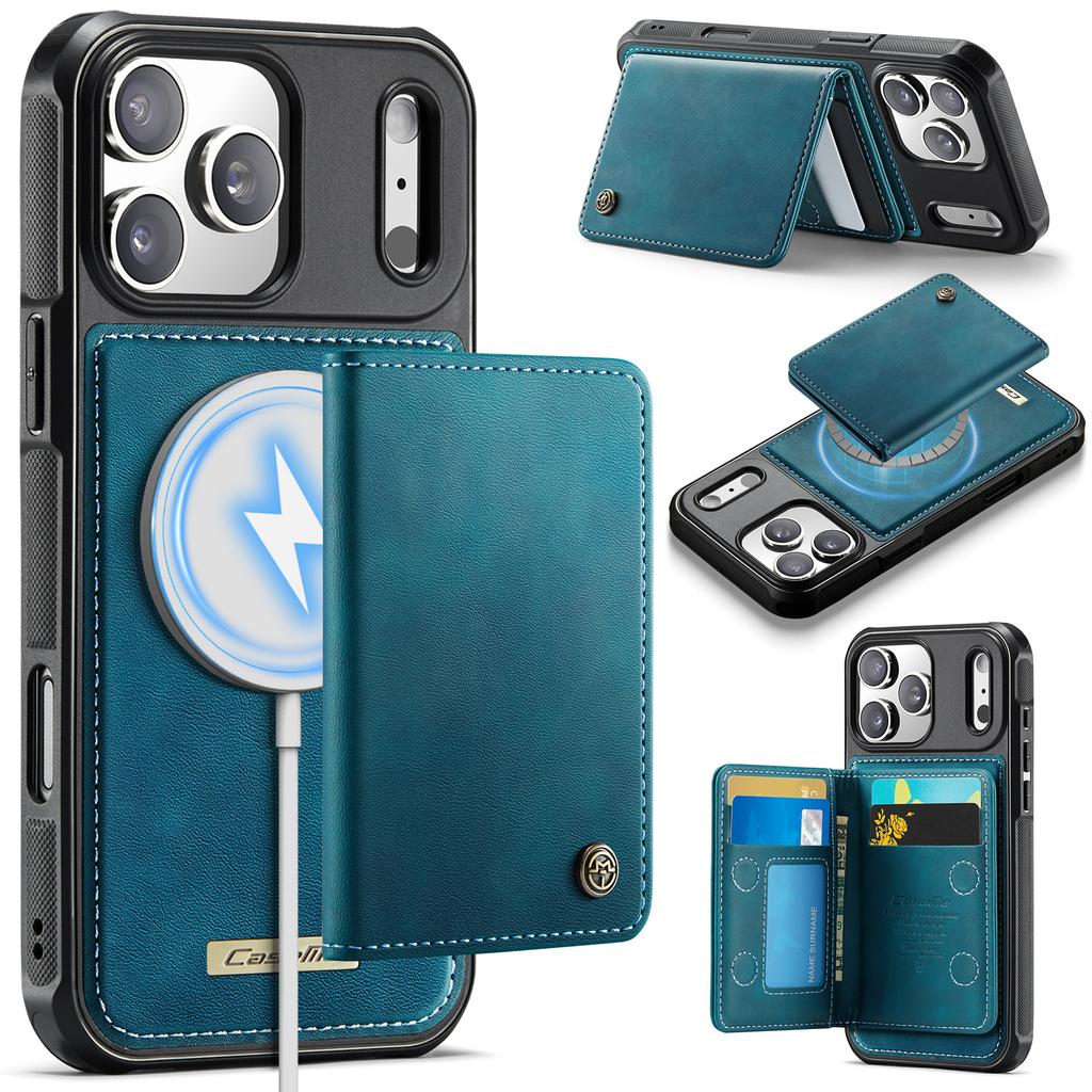 For iPhone 17 Pro Max Magnetic Case CASEME ME80 Series Leather PC TPU Phone Cover with Detachable Wallet