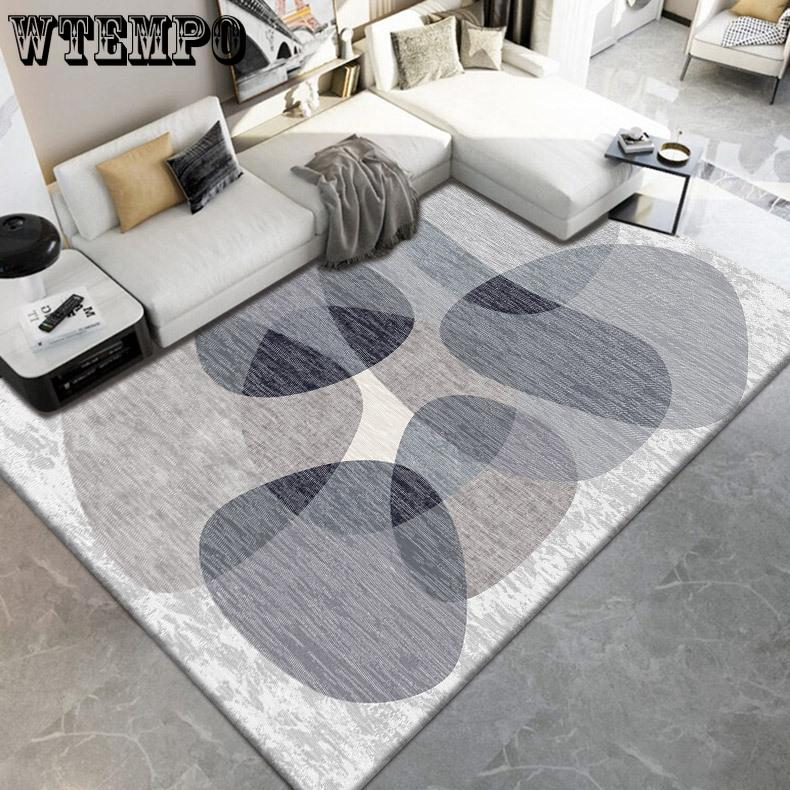 Living Room Large Area Carpet Bedroom Decor Gray Rug Home Soft Washable Floor Mat