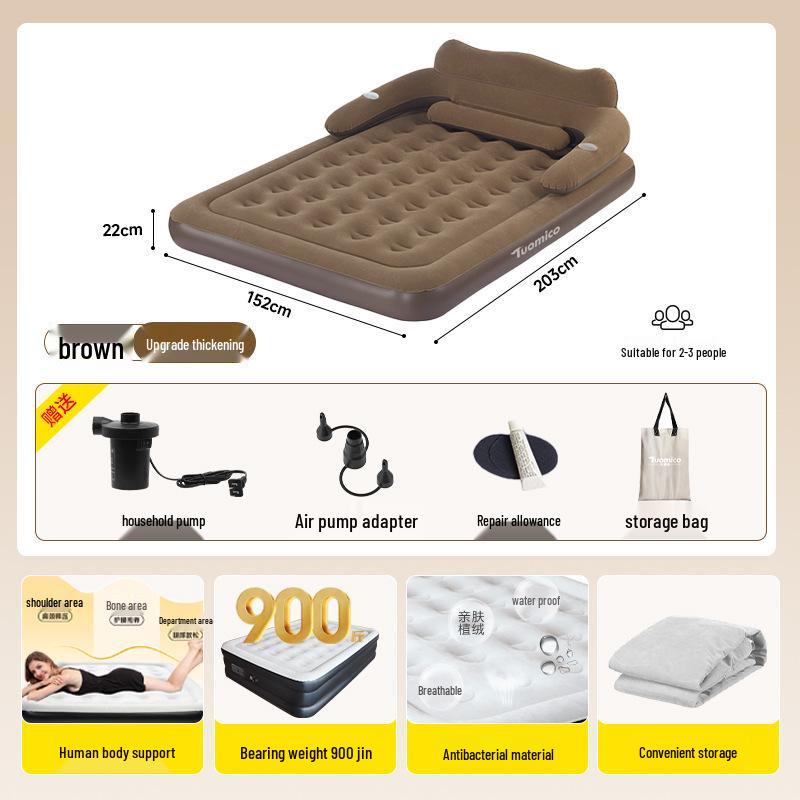 Inflatable Double Mattress with Electric Air Pump - Portable for Home and Outdoor Use