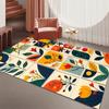 Grid Pattern Flower Leaf Carpet Living Room Sofa Chair Study Room Entrance Door Mat Anti Slip Washable Home Decoration Carpet