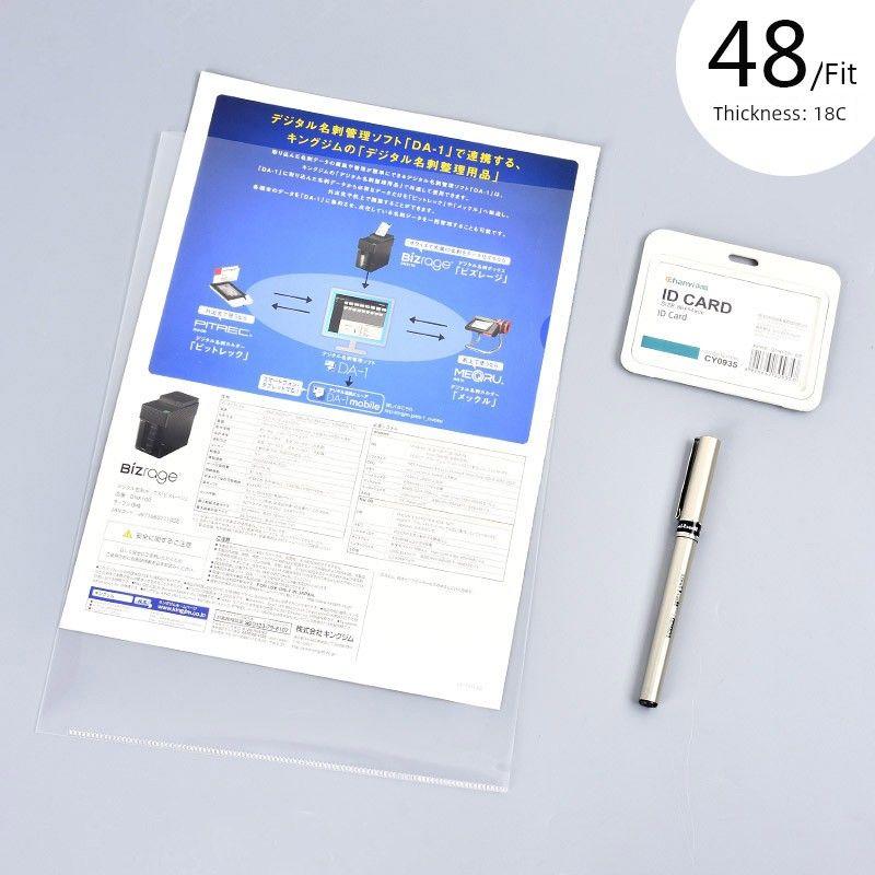 Transparent Folder Thickened File Bag Protective Cover Color Opening Students' Use Test Paper Folder Personal Interview Resume Film Wholesale Hot