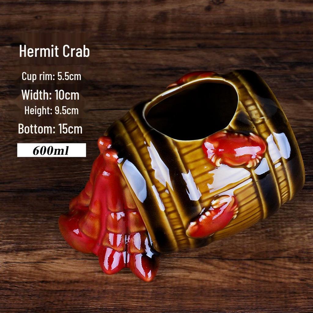 Bicchiere da Cocktail in Ceramica Teschio Zombie Tiki Hawaiano