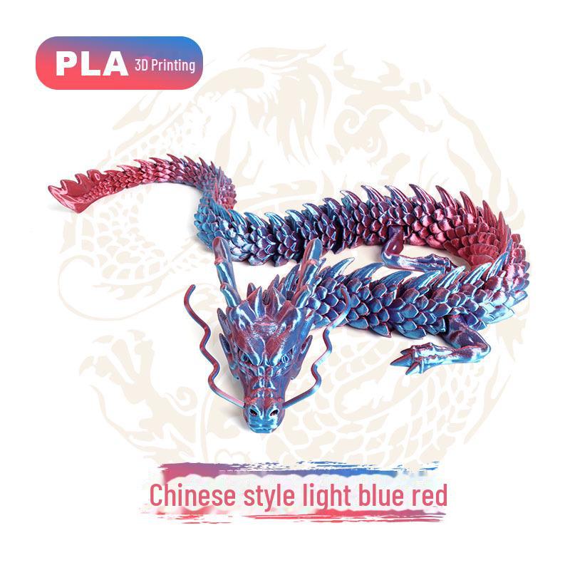 "Handcrafted 3D Printed Crystal Dragon Ornaments - Chinese Dragon & Dragon Egg Toys"