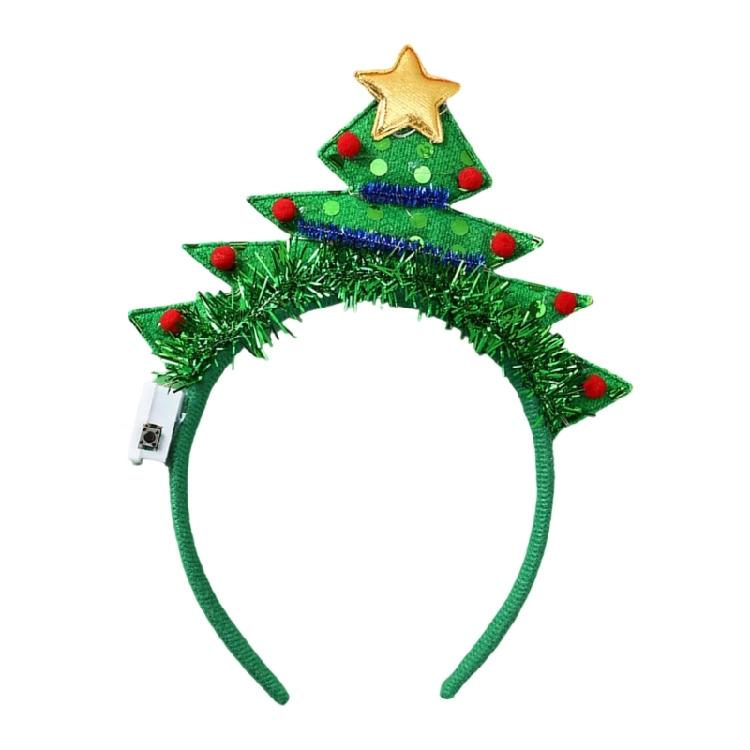 Batteriebetriebenes leuchtendes Weihnachtskopfstück Leuchtende Haardekoration für Nachtpartys Familienfeiern