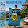 Custom Name Beach Towel Argentina Football Crest Soft and Quick-drying Beach Towel, Suitable for Travel, Swimming Pool, Gym, Yoga, Gifts
