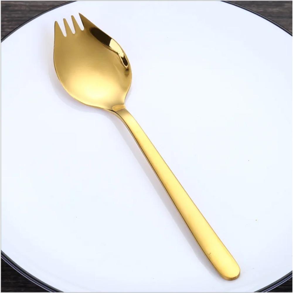 304 Stainless Steel Salad Spoon Fork Spoon Set Spoon Gift Fork Fruit Fork Soup Spoon Western Food Fork Spoon Children's Spoon