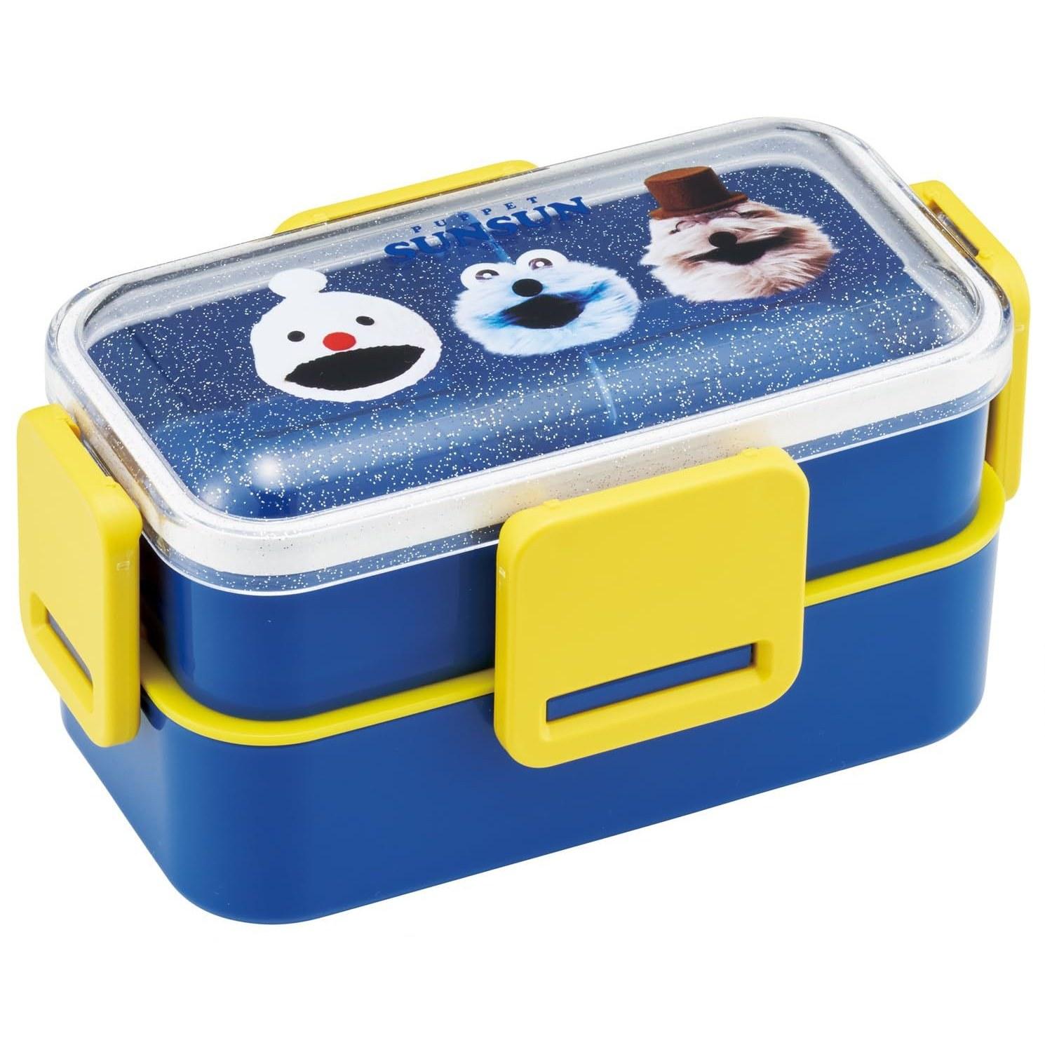 Skater fluffy dome-shaped lid 2-tier bento box 600ml made Japan Puppet Sunsun PFLW4-A
