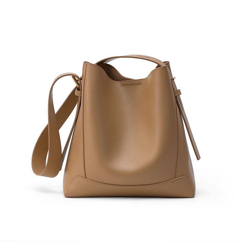 Niche New Women's Bag Crossbody Bag Versatile Leather One-shoulder Large-capacity Commuter Bucket Bag
