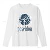 POSEIDON Klassisches Herren T-Shirt Weiß X-Large vintage gewaschenes Oberteil für den Alltag Dehnbar Weich homme Designer-Kleidung Unisex